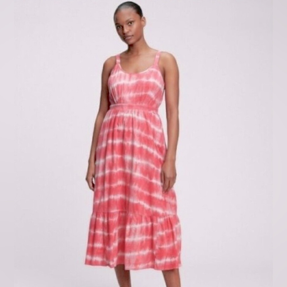 Gap Size 16 Pink and White Tie Dye Midi Dress